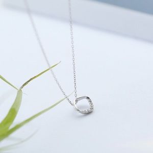 Silver necklace Geometric Pendant-S925 Solid Necklace